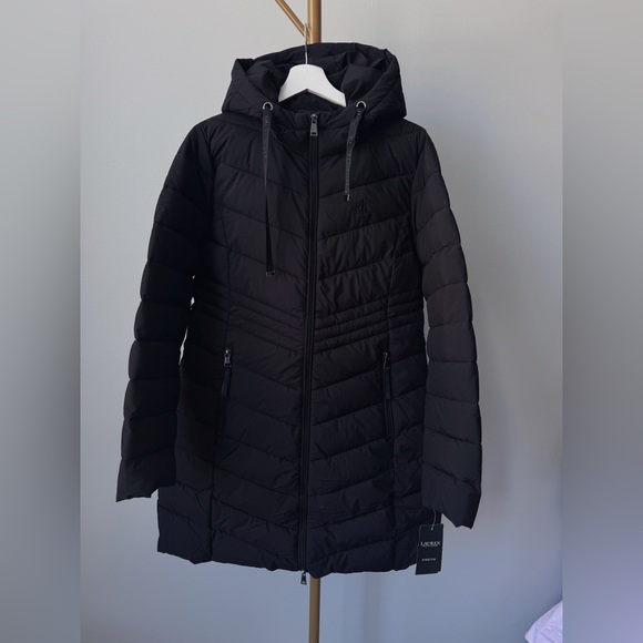 Lauren Ralph Lauren Hooded light weight stretch Puffer Jacket Size M NWT $220 - Picture 2 of 7
